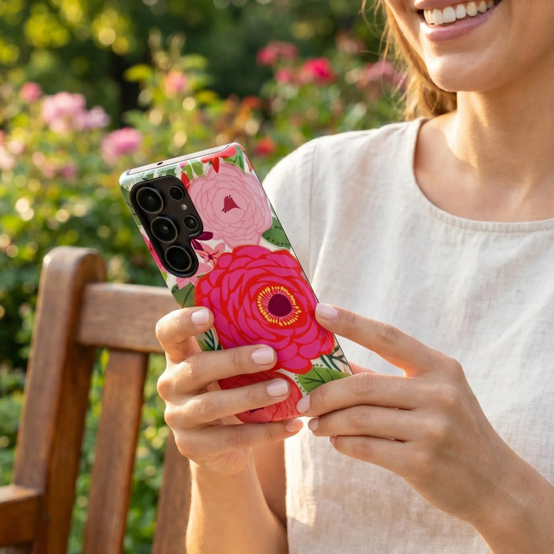 Bloomerie Fuchsia Samsung Case lifestyle