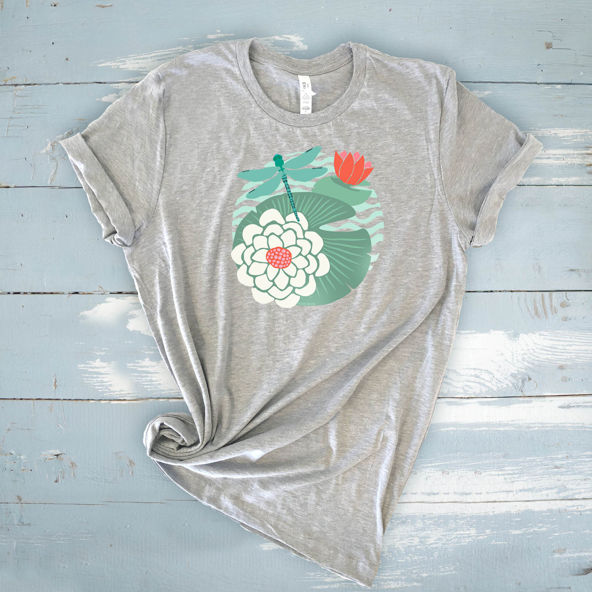 lily flower shirt Dragonfly Waterlily T-Shirt — Lily Pad Botanical Graphic Tee