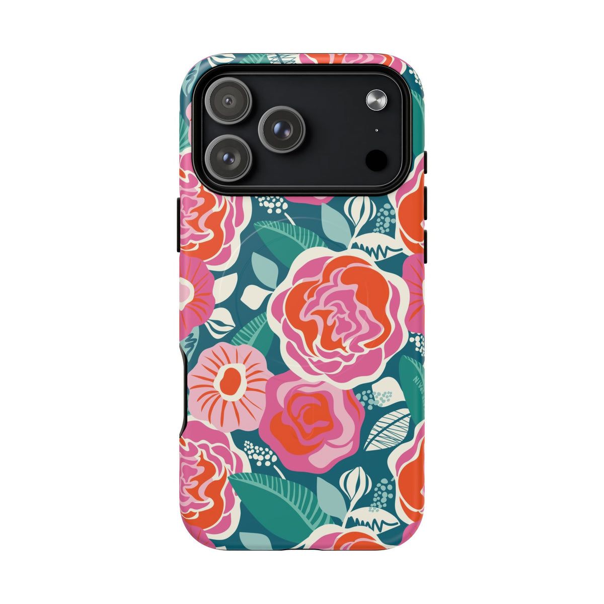 Tea Rose Teal MagSafe iPhone Case