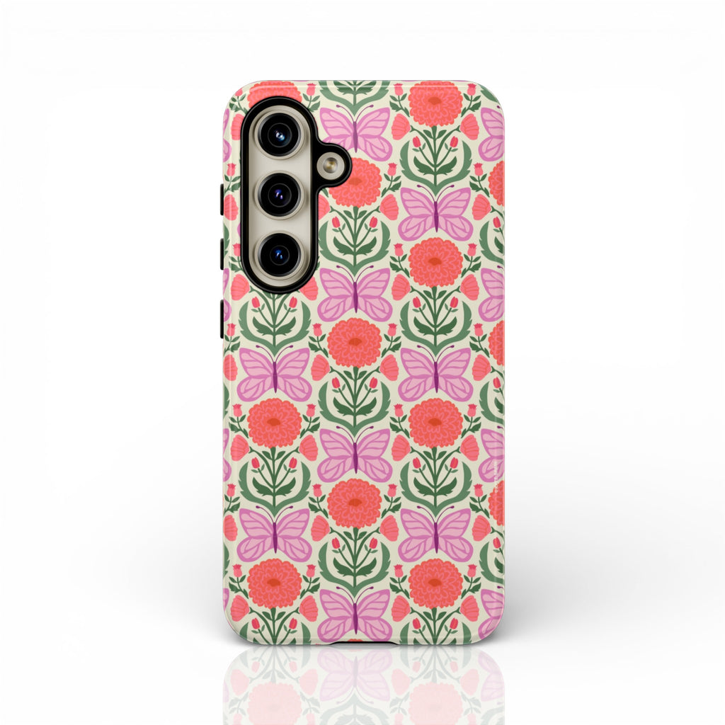 Pink Butterfly Samsung Case
