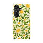 Luxury Shasta Samsung Galaxy S26 Case – Glossy | green, white, yellow daisy floral print