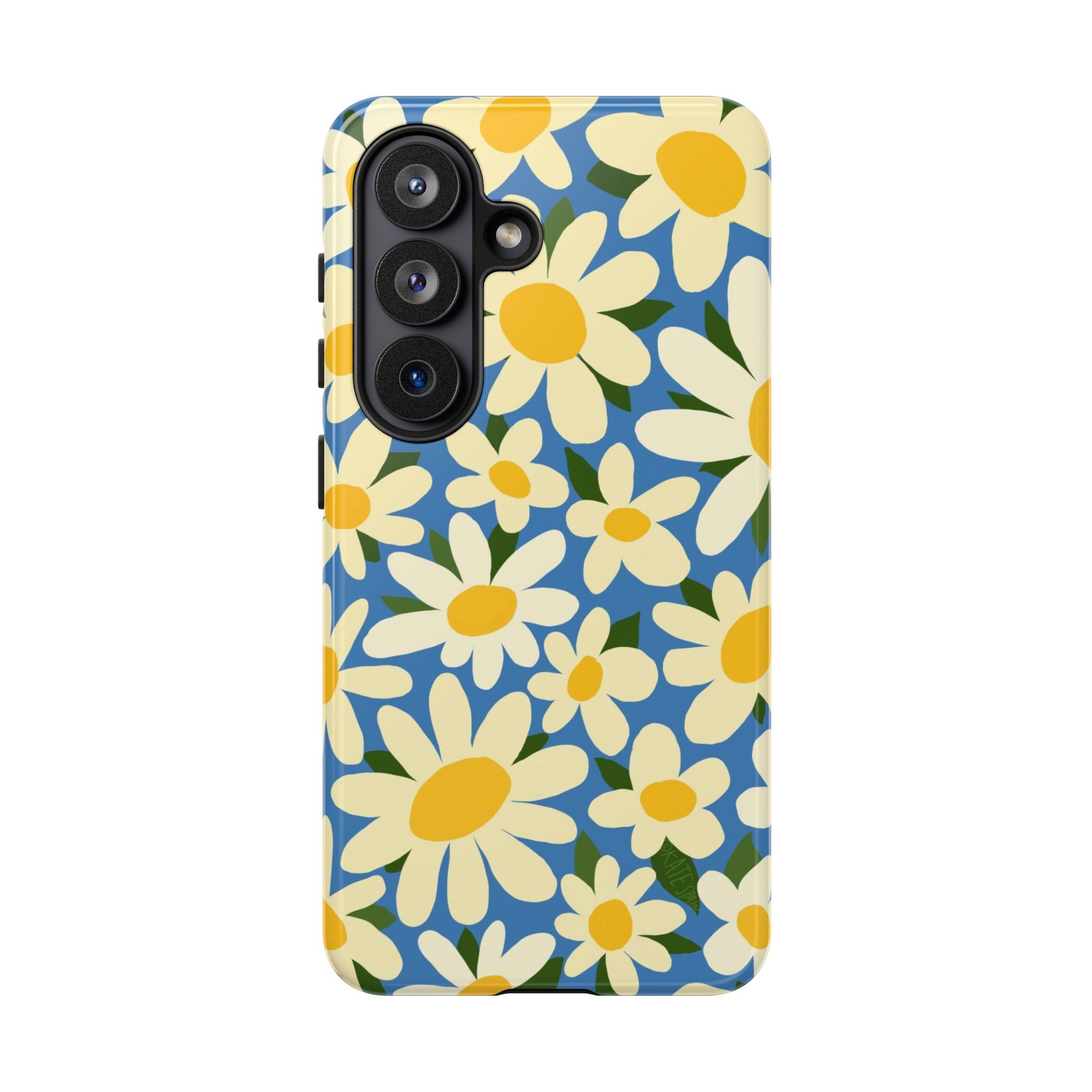 Luxury Shasta Samsung Galaxy S25 Ultra Case – Glossy | blue, yellow, white daisy floral print