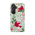 Birds and Berries Samsung Galaxy S26 Plus Case – Matte | cream, red, green botanical cardinal berry print
