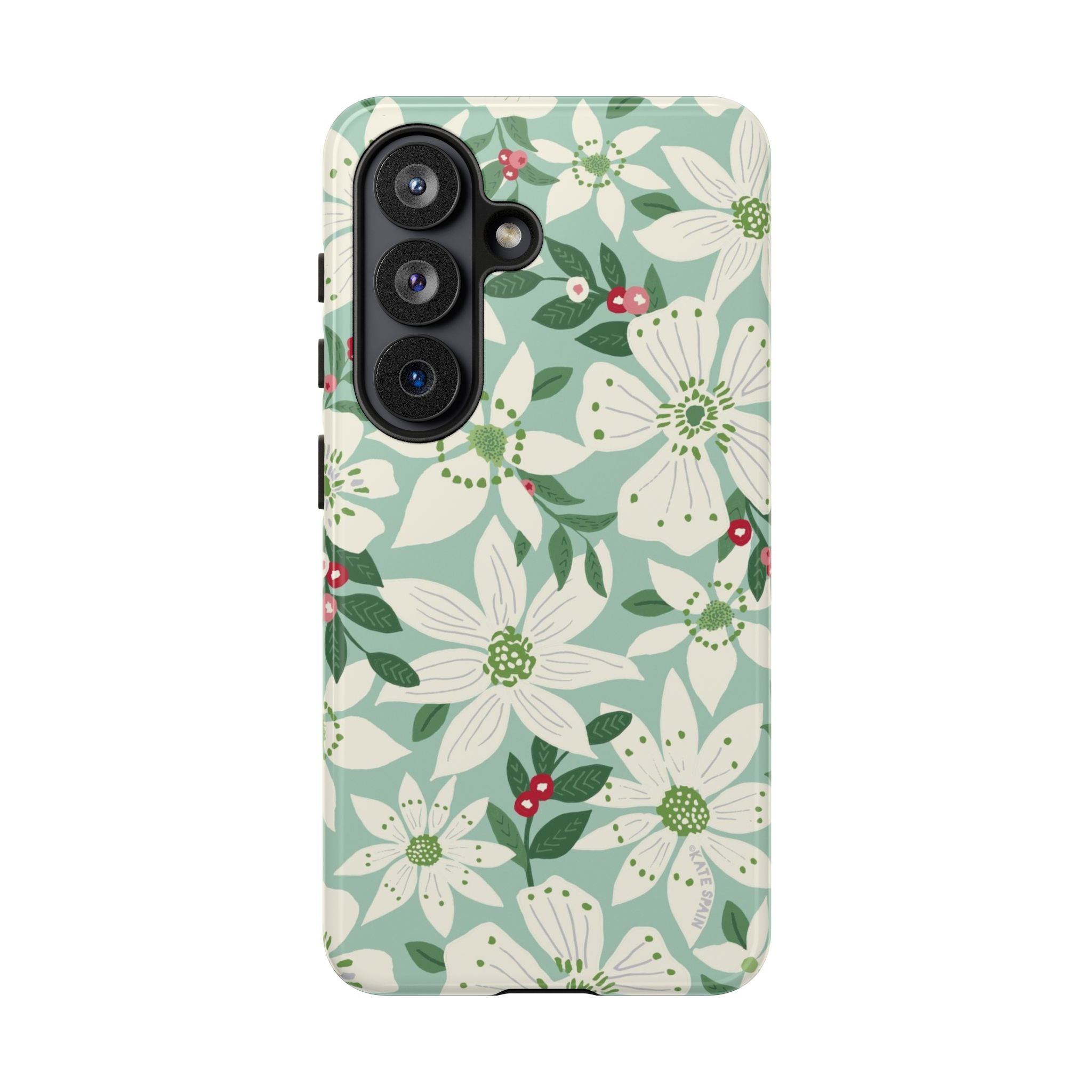 Gardenia Samsung Galaxy S26 Case – Glossy | white, cream, green gardenia botanical print