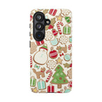 Gingerbread Cookies Samsung Galaxy S26 Plus Case – Matte | cream, red, green gingerbread holiday cookie print