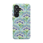  Lantern Flower Samsung Galaxy S26 Case – Glossy | light blue, lavender, lime green floral print 