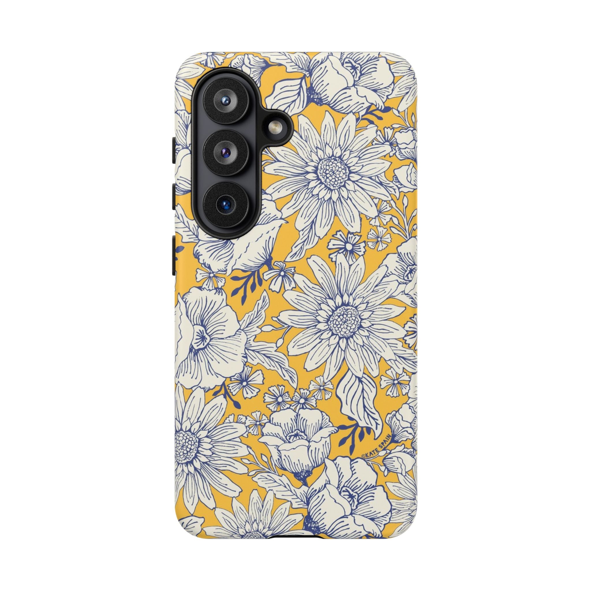 Luxury Jardin Samsung Galaxy S26 Case – Matte | yellow, cream, blue botanical floral print
