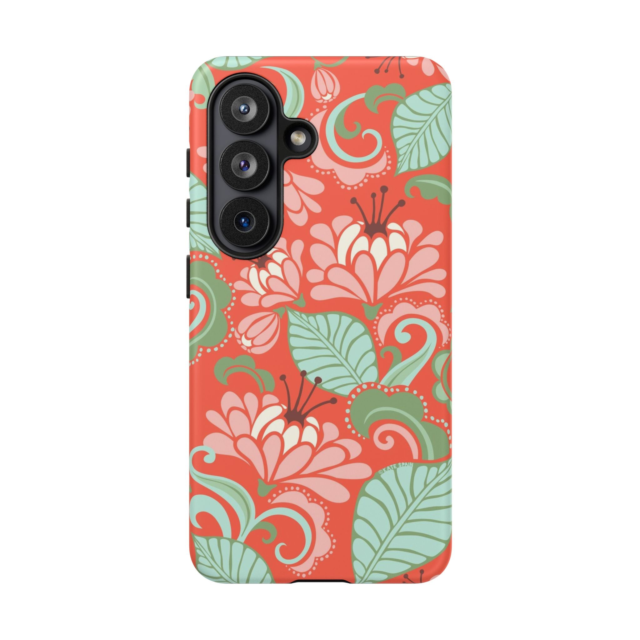 Designer Sarabande Samsung Galaxy S26 Case – Matte | coral, blush, mint tropical floral print