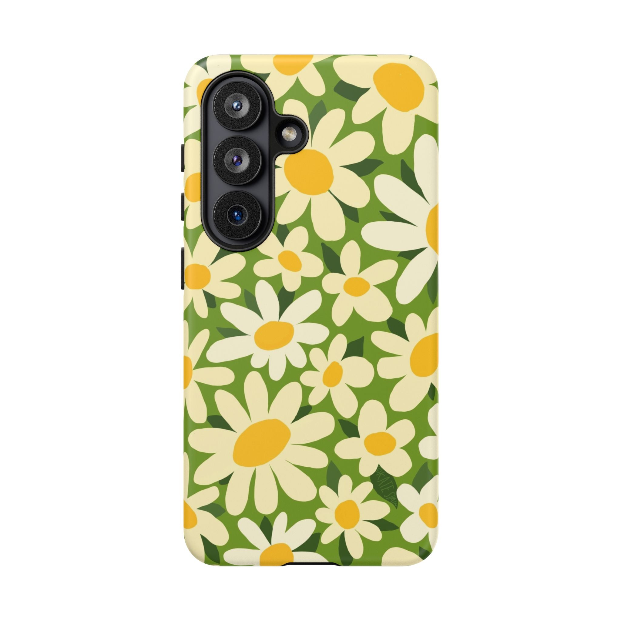 Luxury Shasta Samsung Galaxy S26 Case – Matte | green, white, yellow daisy floral print