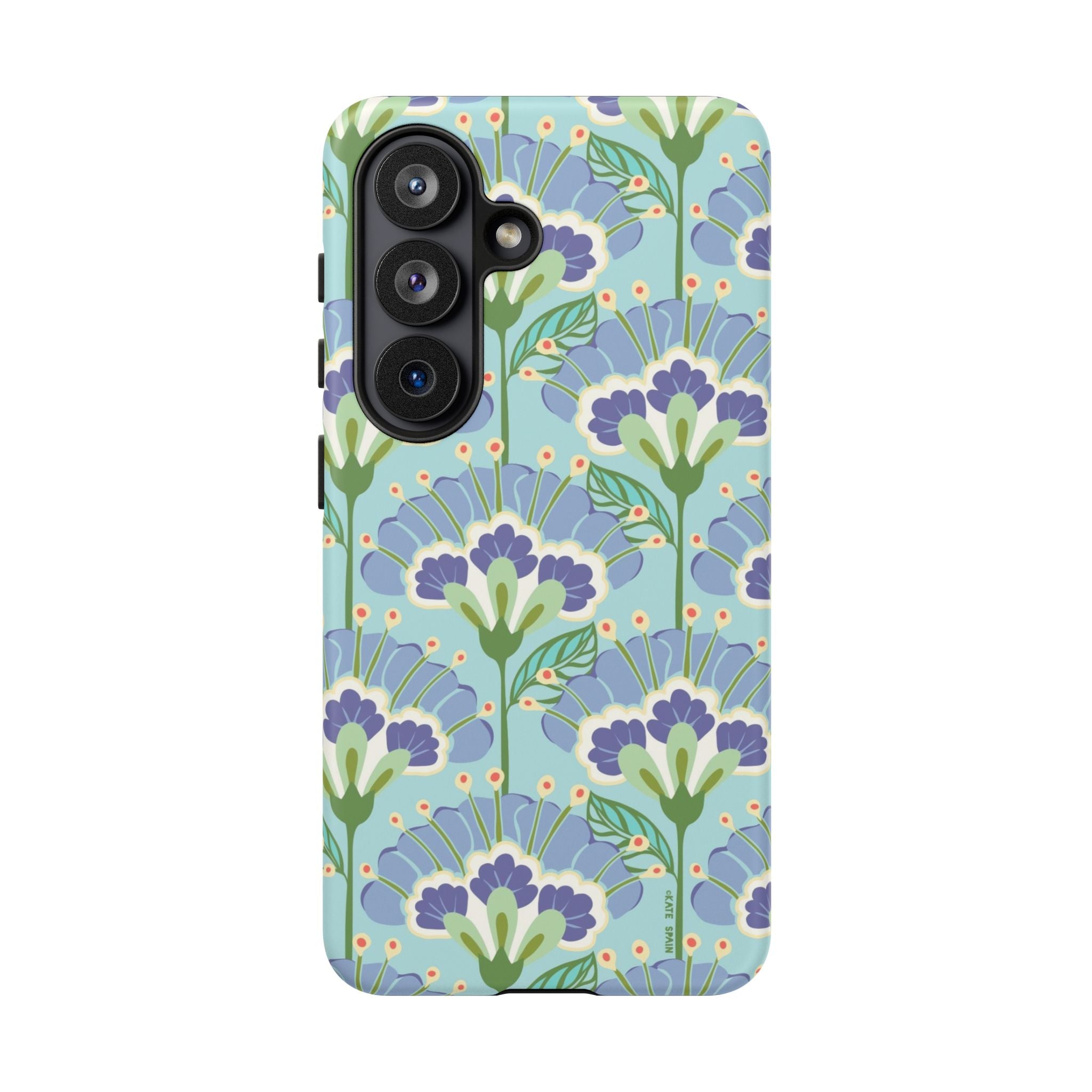  Lantern Flower Samsung Galaxy S26 Case – Matte | light blue, lavender, lime green floral print 