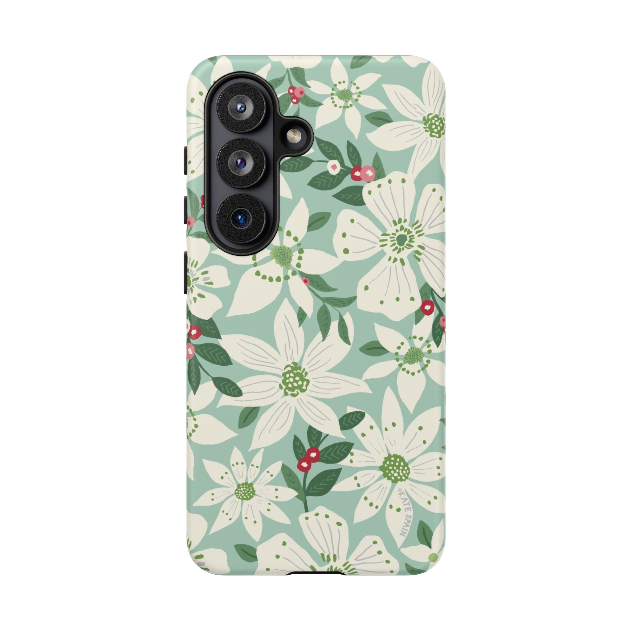 Gardenia Samsung Galaxy S26 Case – Matte | white, cream, green gardenia botanical print