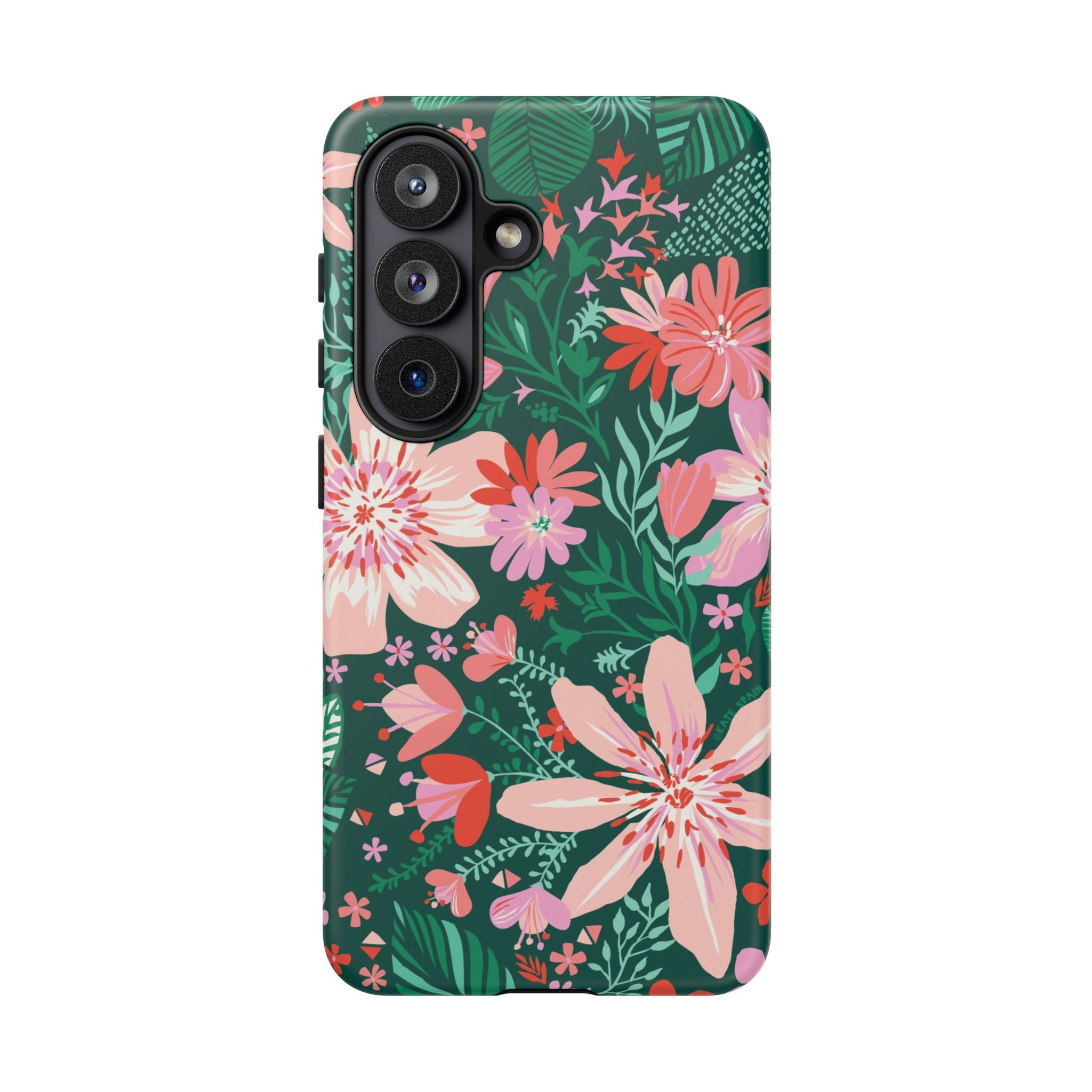 Tropical Bonaire Samsung Galaxy S26 Case – Matte | jade, pink, white tropical floral botanical print
