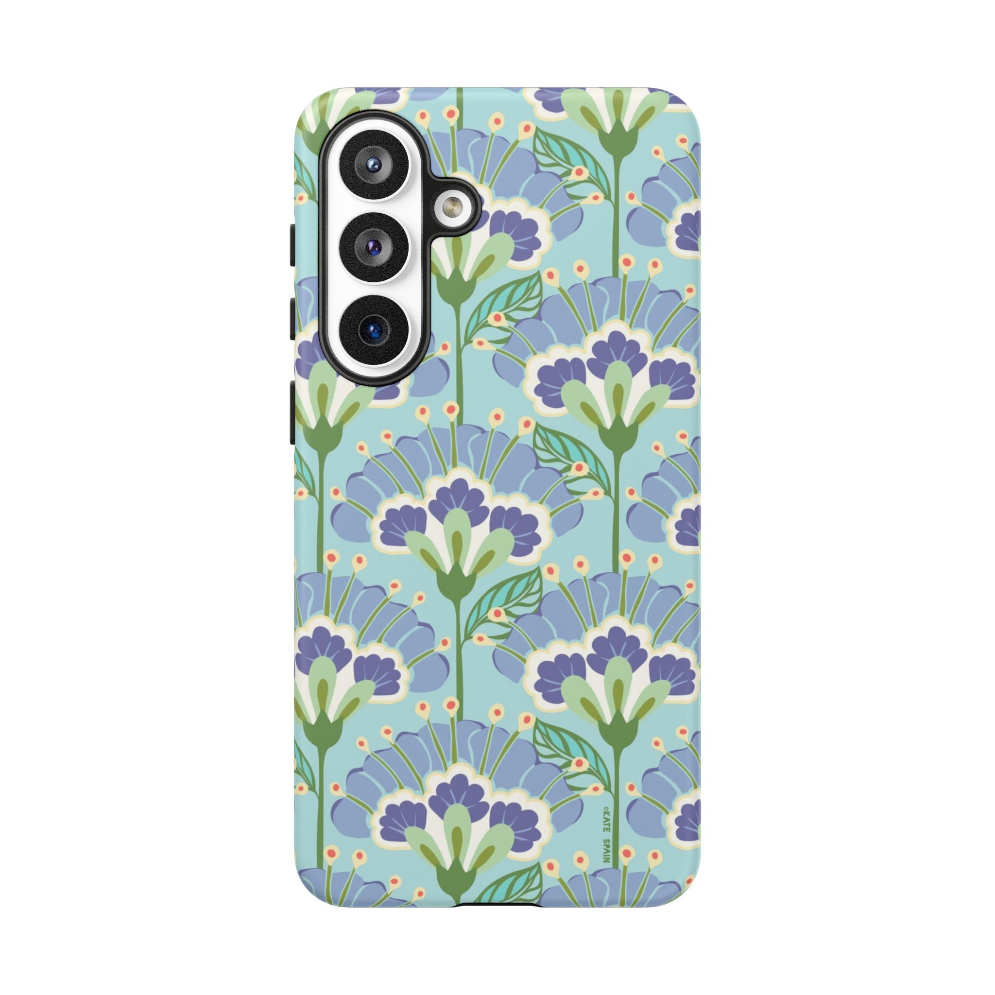 Lantern Flower Samsung Galaxy S26 Plus Case – Matte | light blue, lavender, lime green floral print 