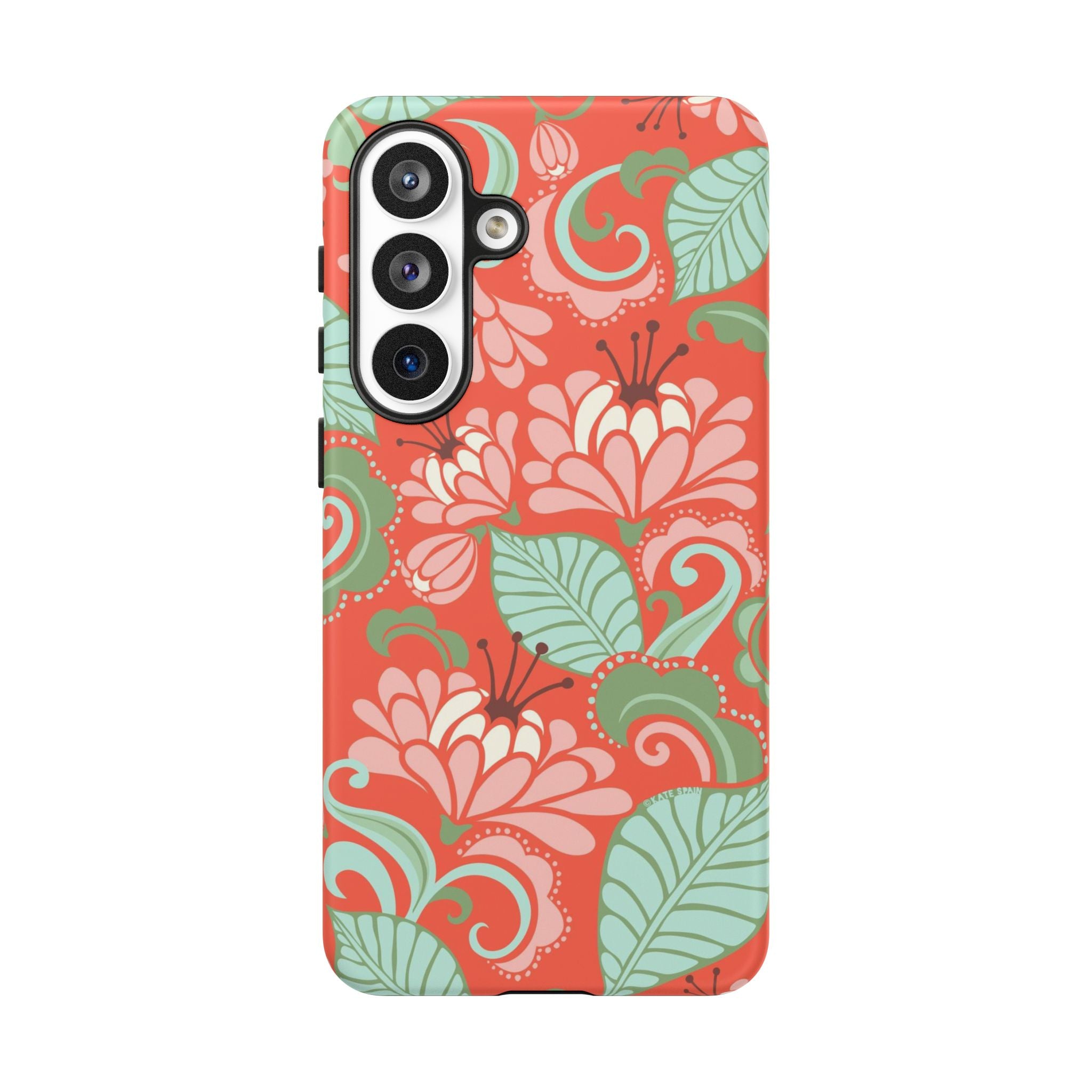 Designer Sarabande Samsung Galaxy S26 Plus Case – Matte | coral, blush, mint tropical floral print