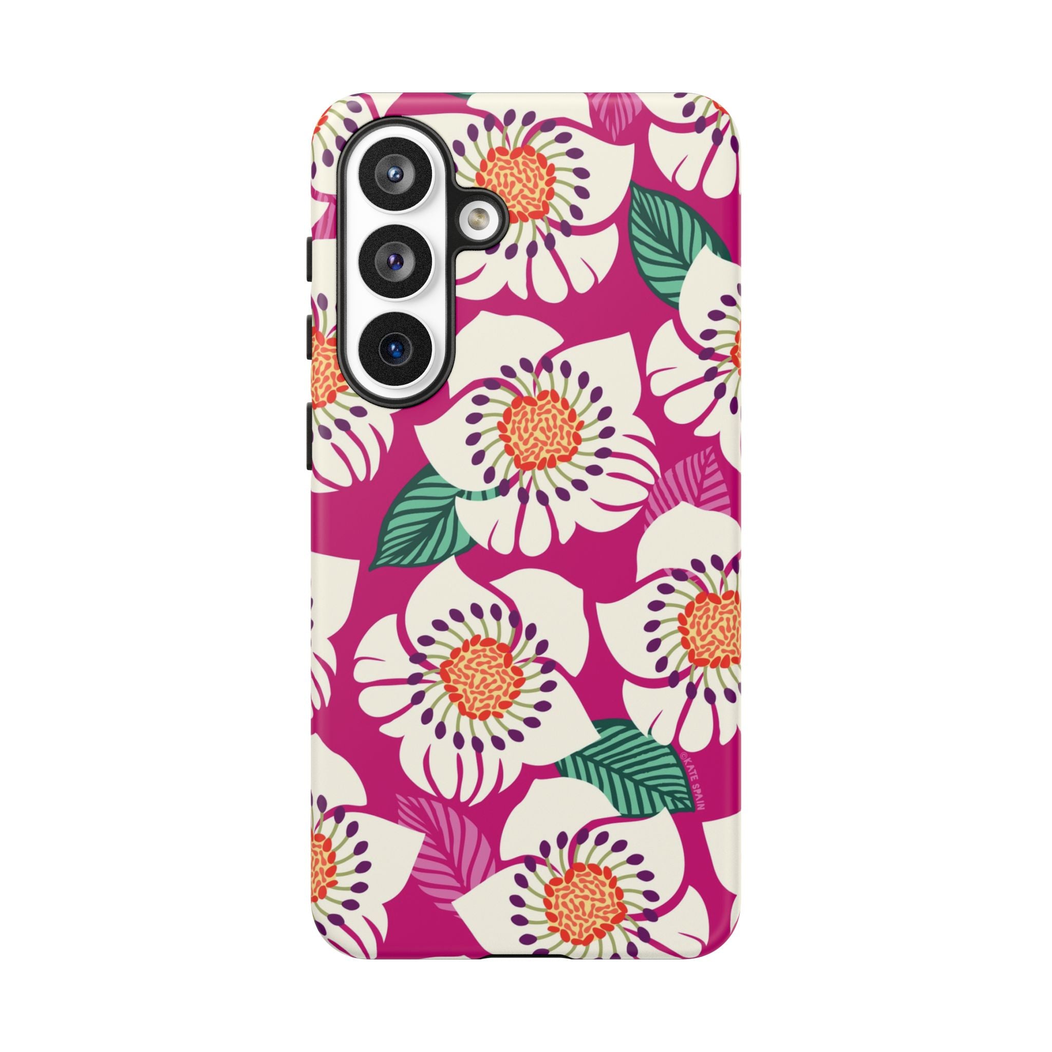 Artistic Panache Samsung Galaxy S26 Plus Case – Matte | berry, cream white, peach anemone floral print