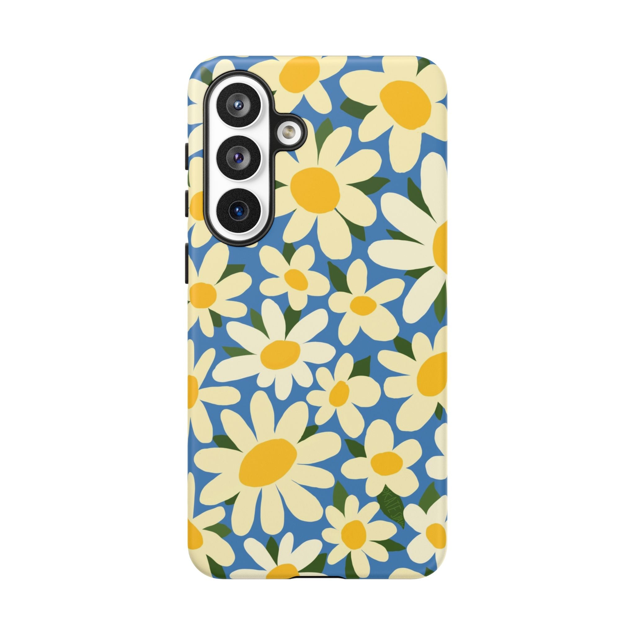 Luxury Shasta Samsung Galaxy S26 Plus Case – Matte | blue, yellow, white daisy floral print