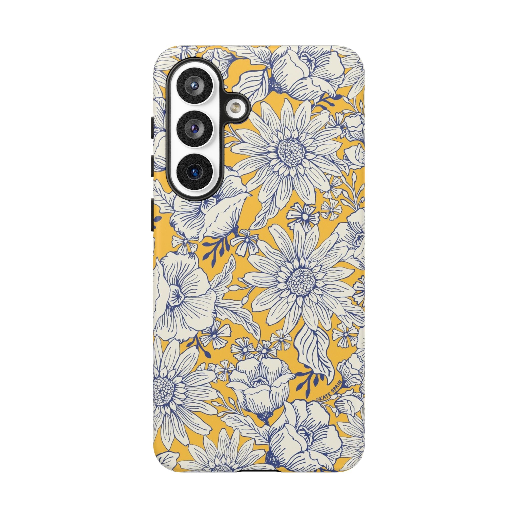 Luxury Jardin Samsung Galaxy S26 Plus Case – Matte | yellow, cream, blue botanical floral print