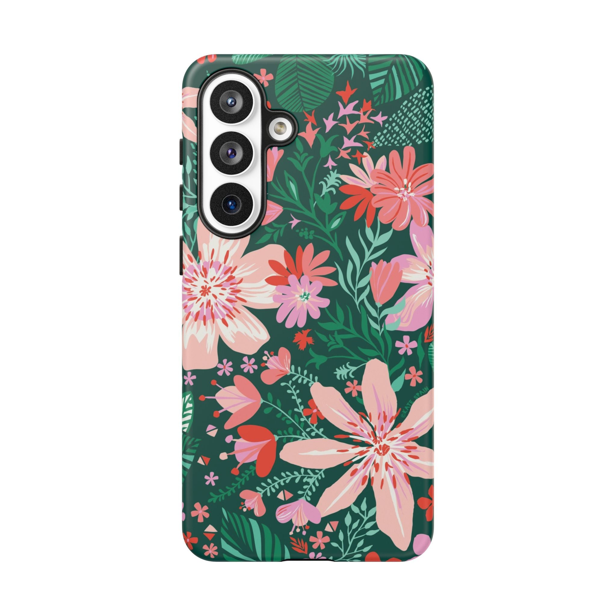 Tropical Bonaire Samsung Galaxy S26 Plus Case – Matte | jade, pink, white tropical floral botanical print