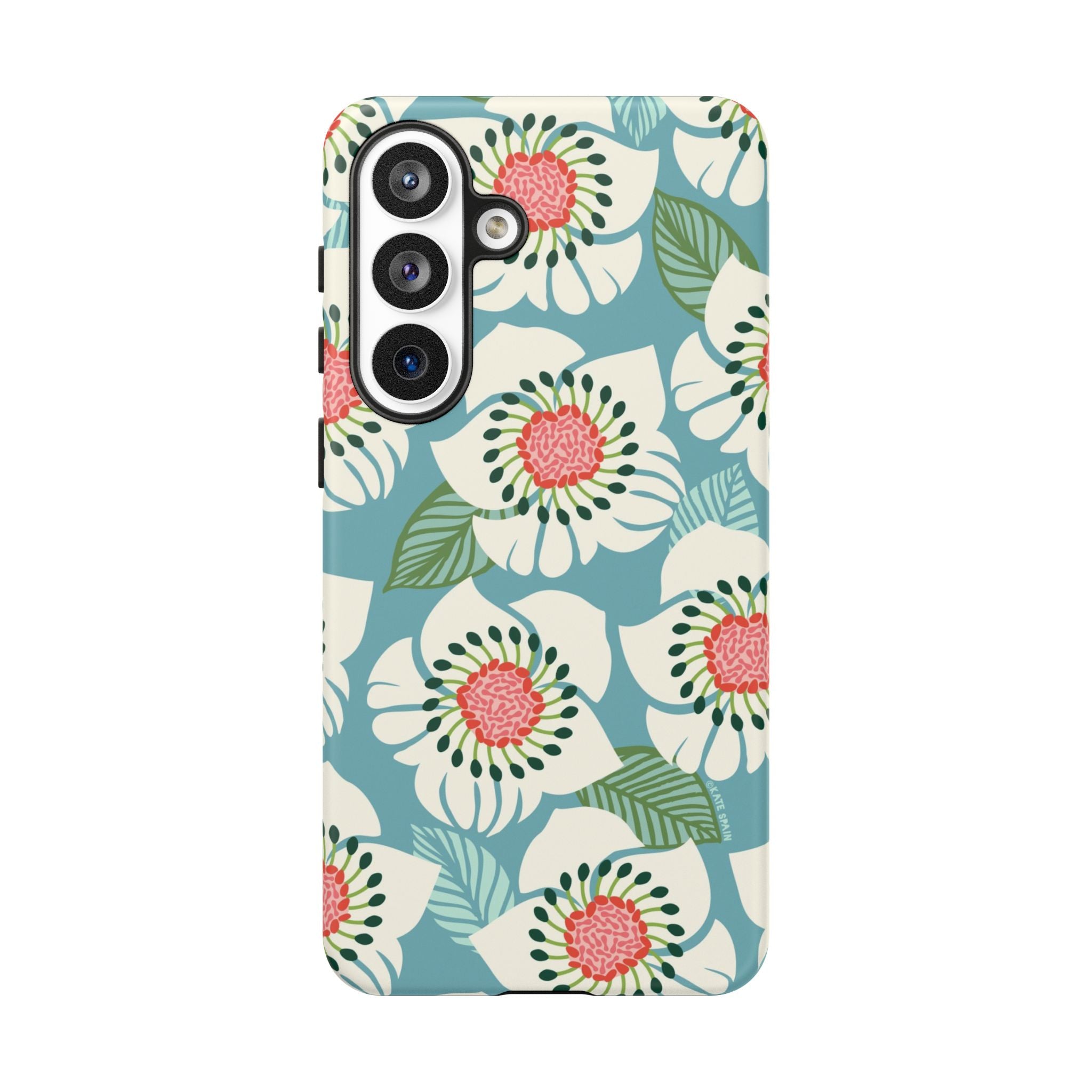 Artistic Panache Samsung Galaxy S26 Plus Case – Matte | sky blue, pale cream, pink anemone floral print