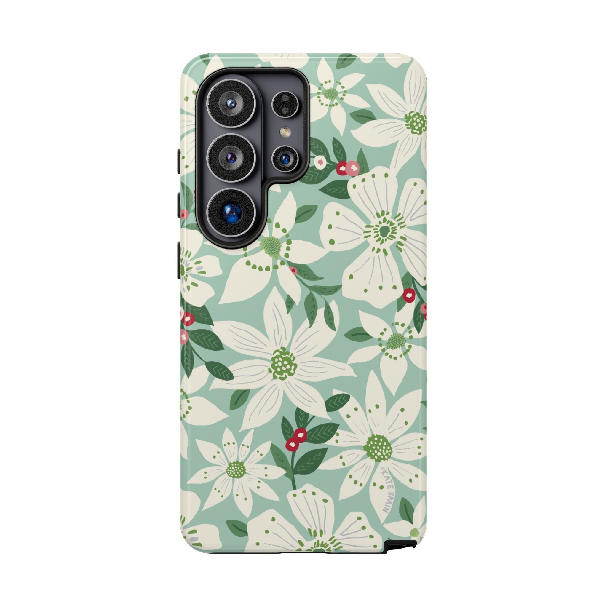 Gardenia Samsung Galaxy S26 Ultra Case – Glossy | white, cream, green gardenia botanical print