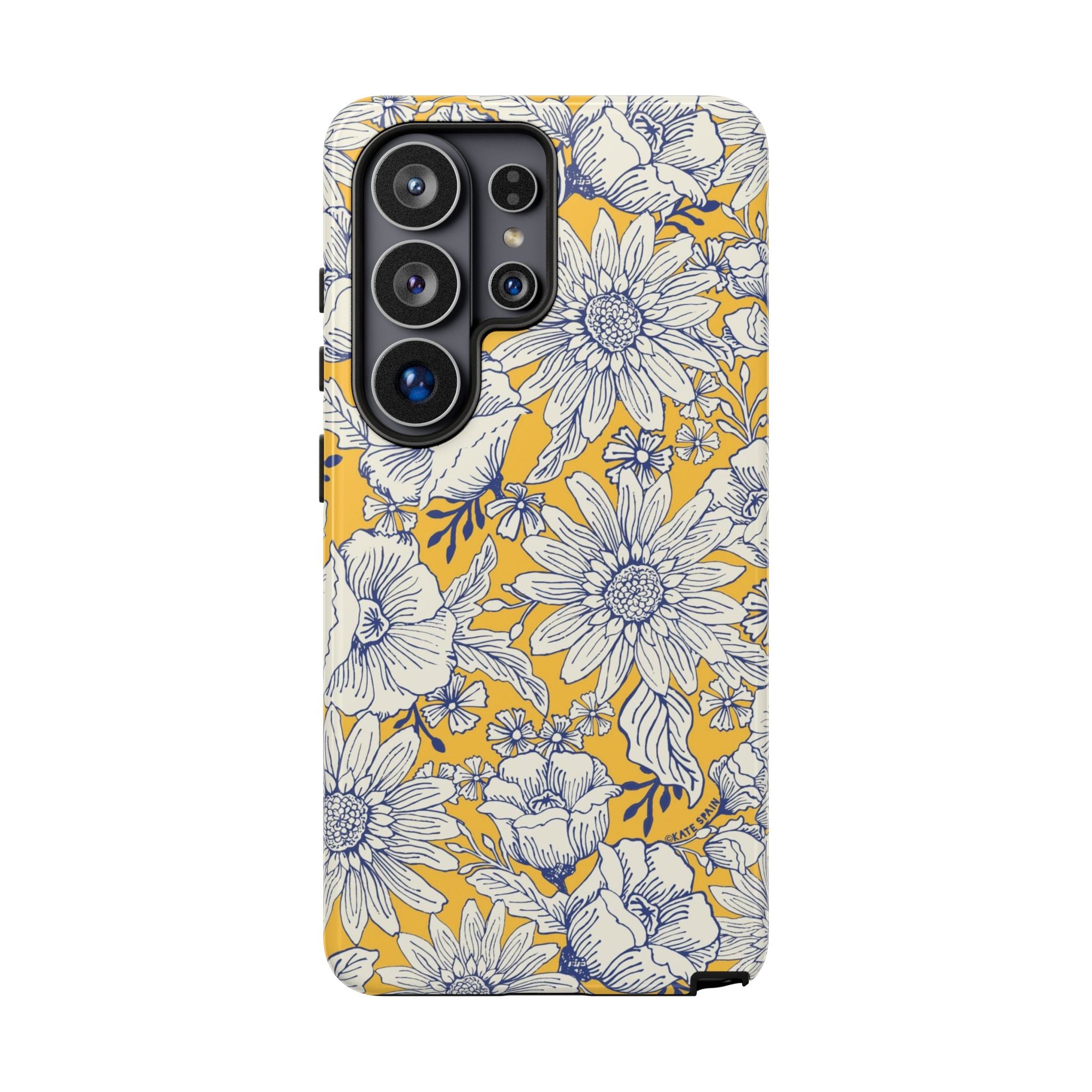 Luxury Jardin Samsung Galaxy S26 Ultra Case – Matte | yellow, cream, blue botanical floral print