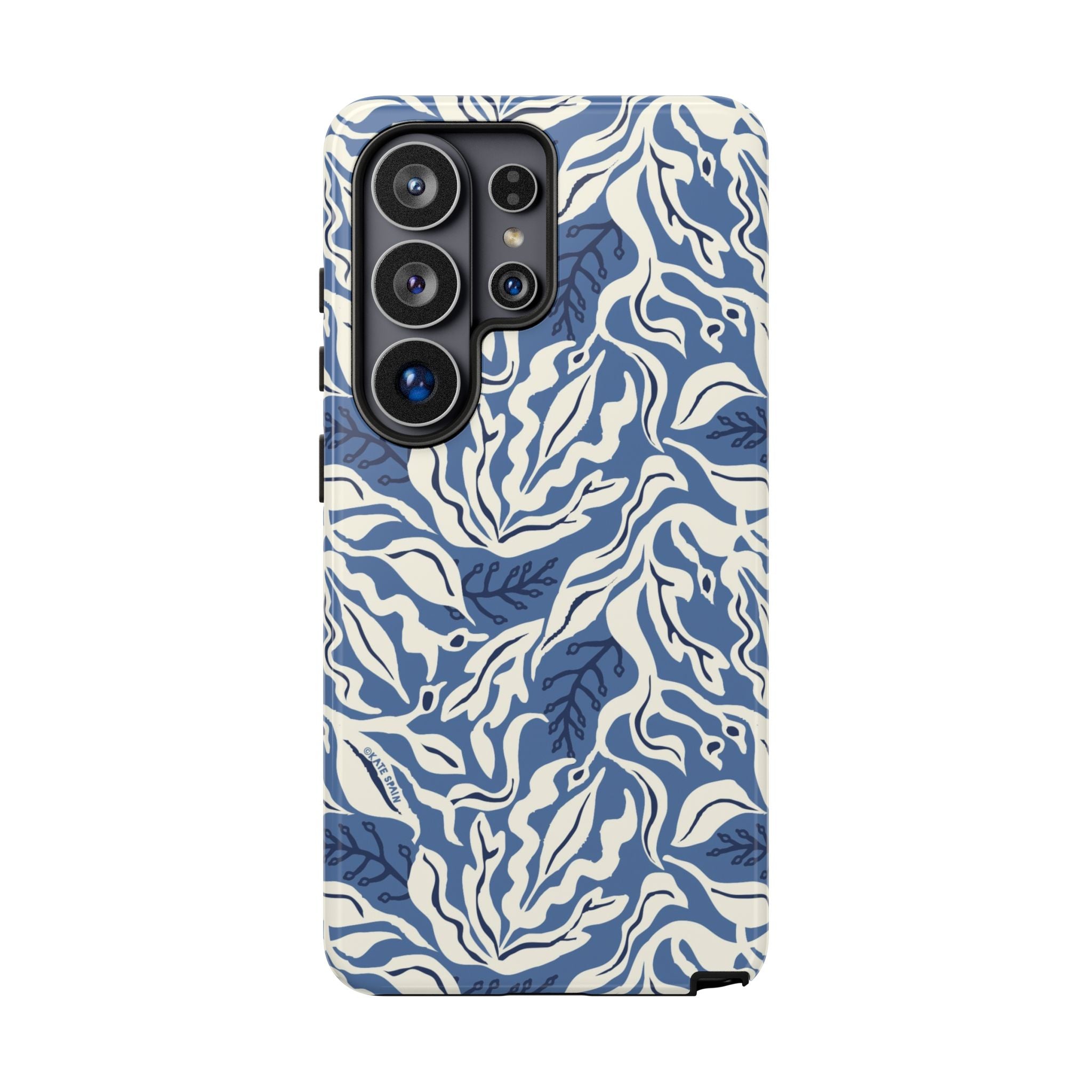 Luxury Ocean Tides Samsung Galaxy S26 Ultra Case – Glossy | blue and white tidal bed ocean print