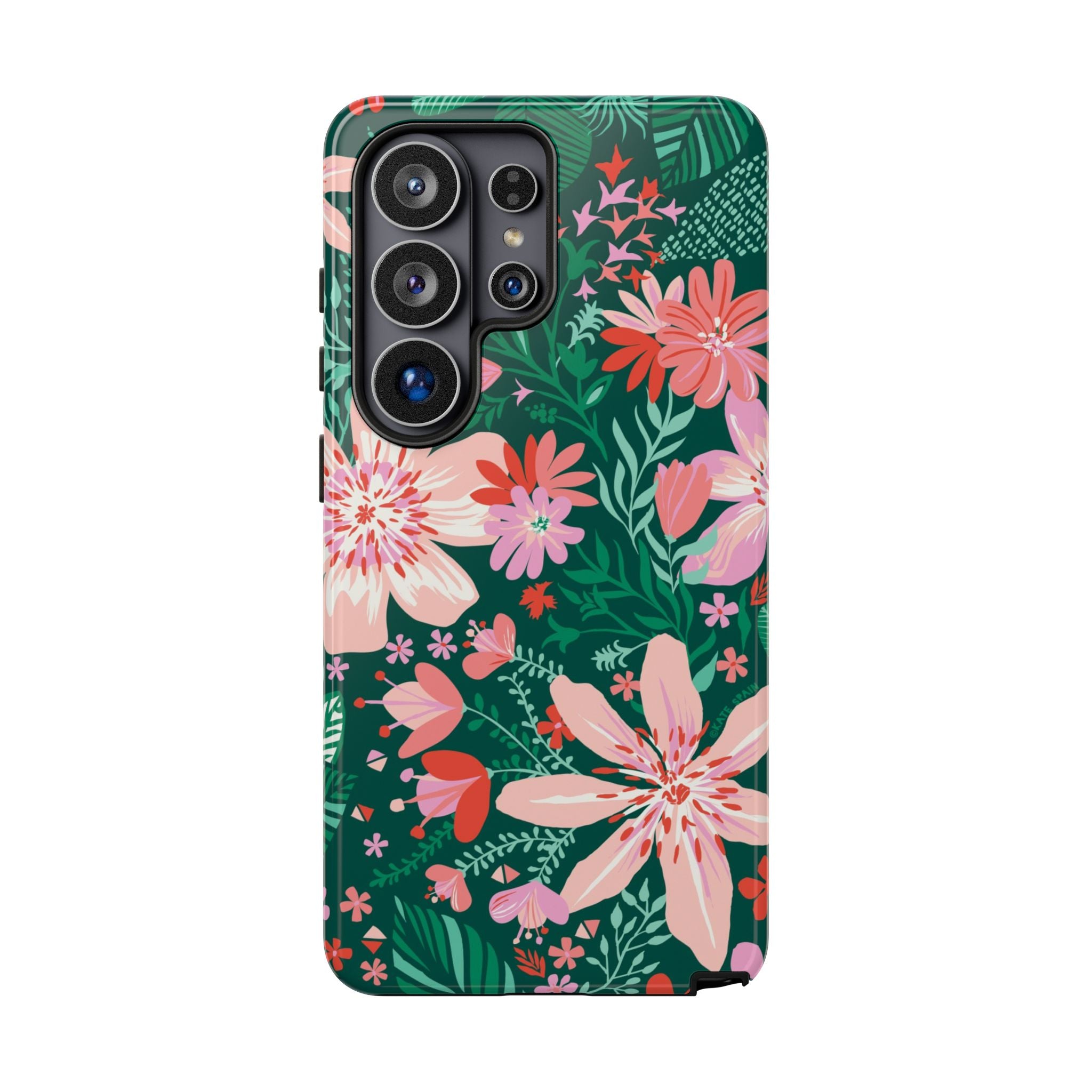 Tropical Bonaire Samsung Galaxy S26 Ultra Case – Glossy | jade, pink, white tropical floral botanical print
