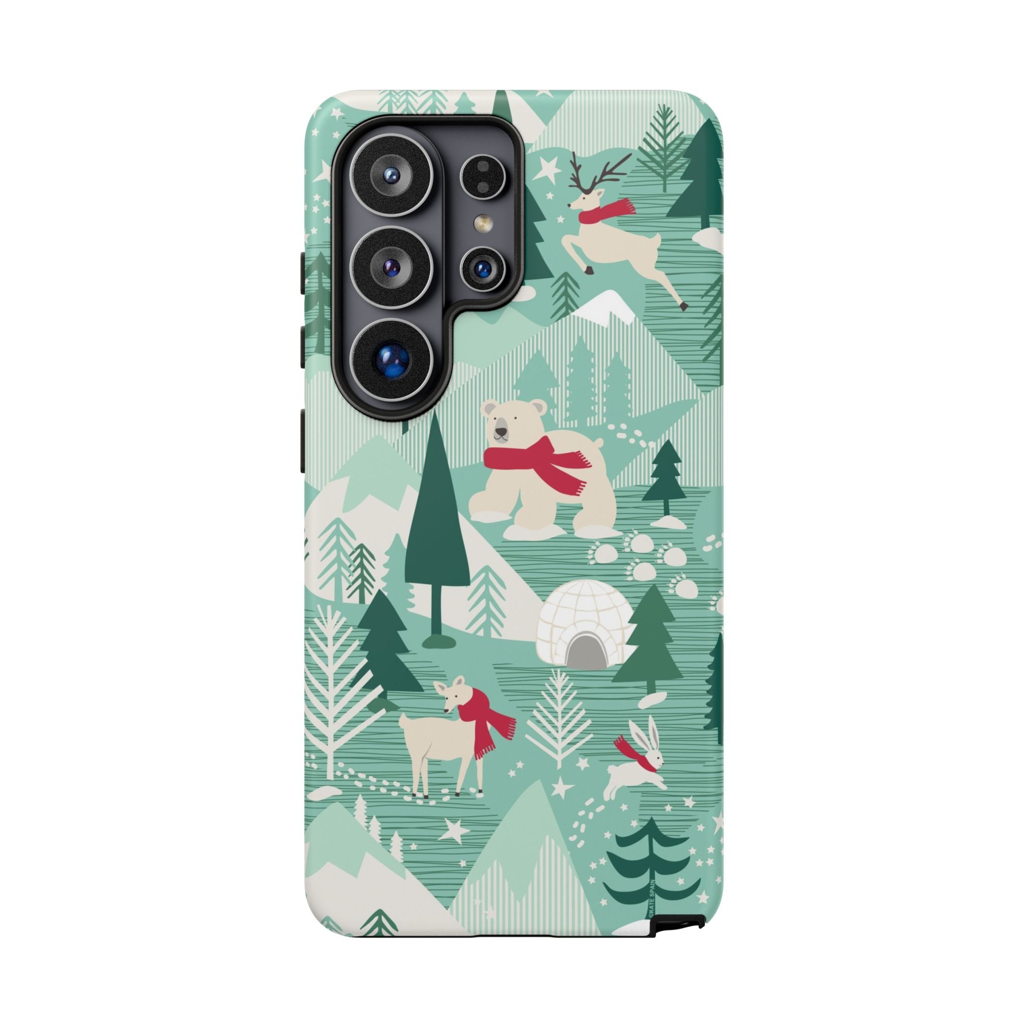 Arctica Winter Samsung Galaxy S26 Ultra Case – Matte | aqua, evergreen, white, animal frolic winter wonderland print