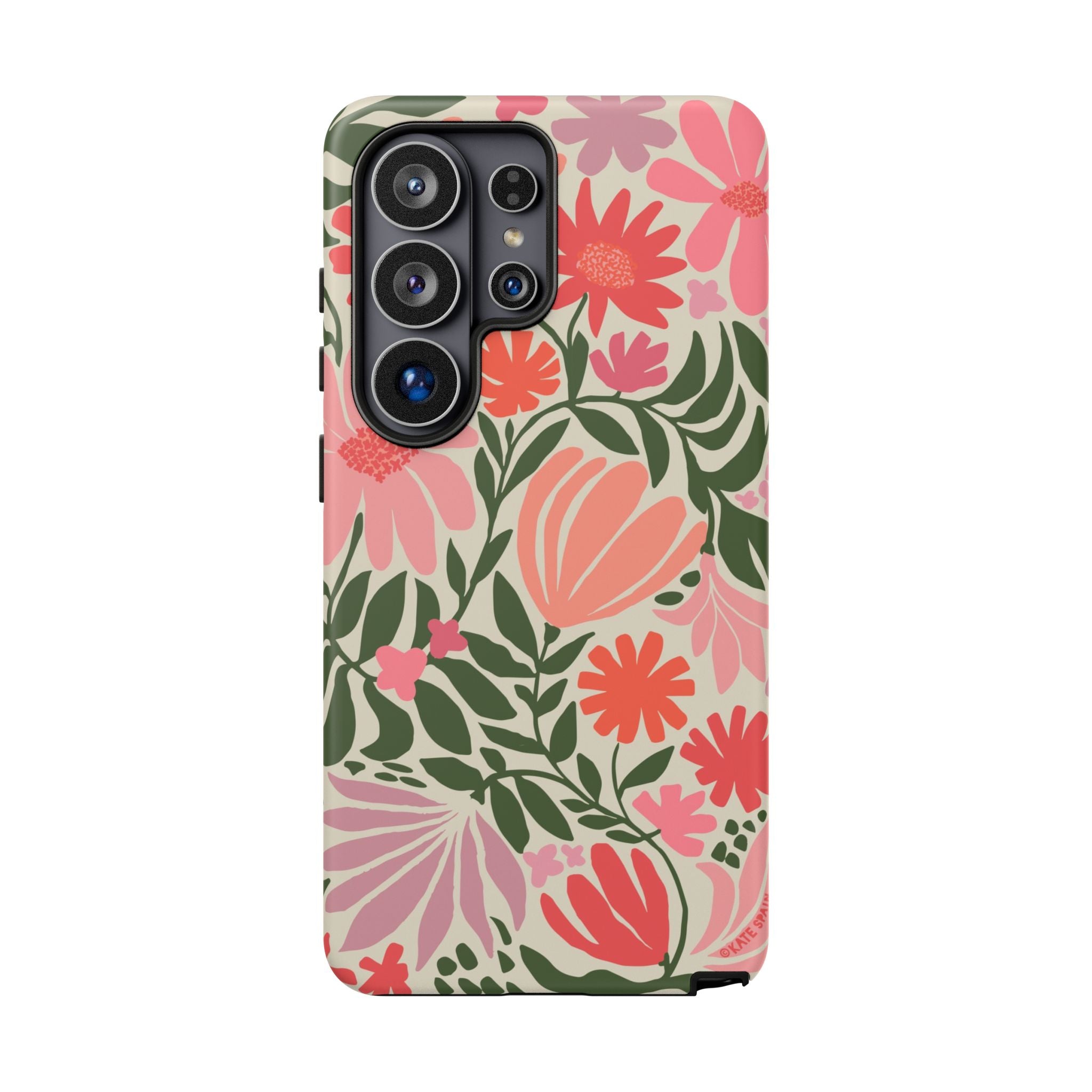 Luxury Botanica Samsung Galaxy S26 Ultra Case – Matte | cream, coral, pink botanical wildflower print