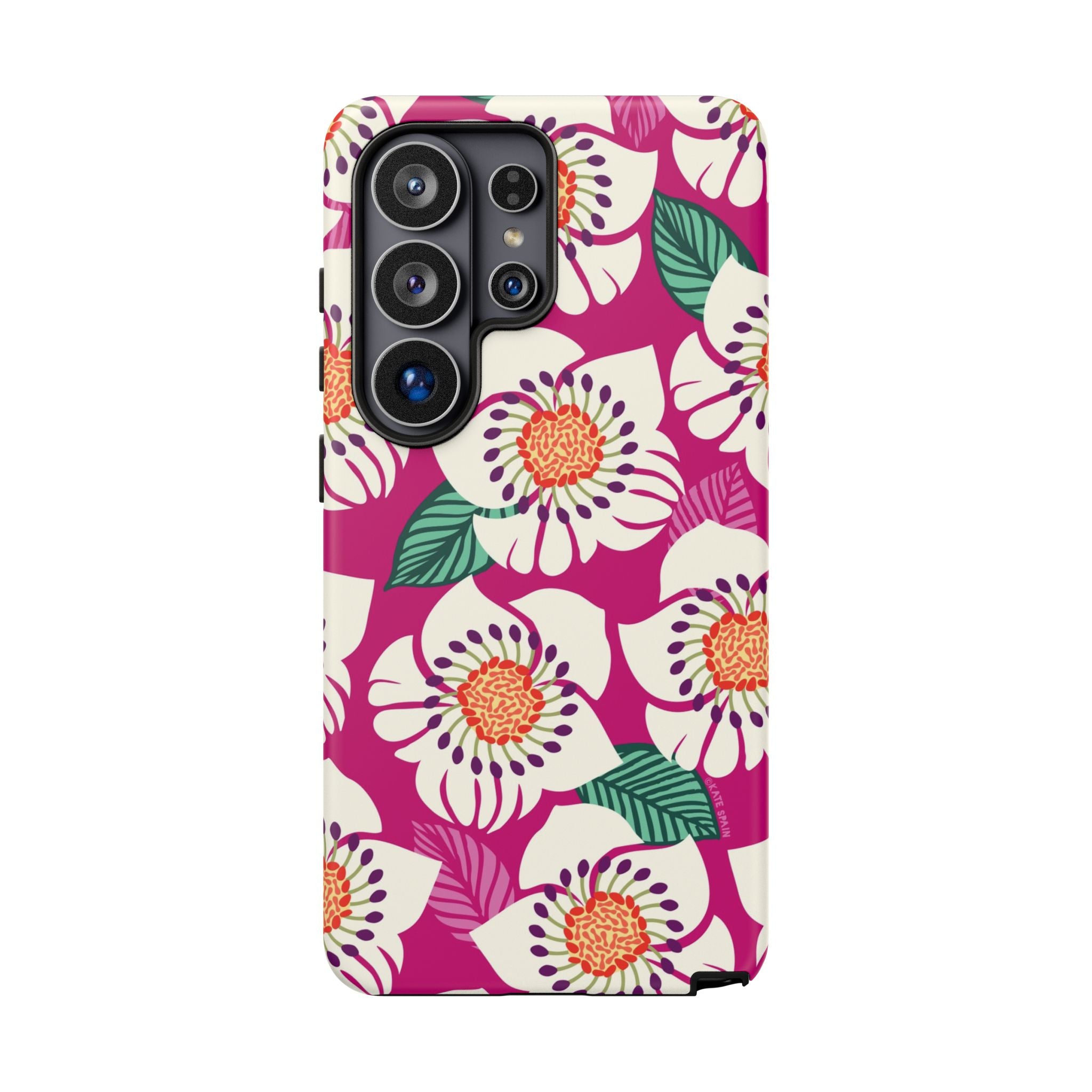 Artistic Panache Samsung Galaxy S26 Ultra Case – Matte | berry, cream white, peach anemone floral print