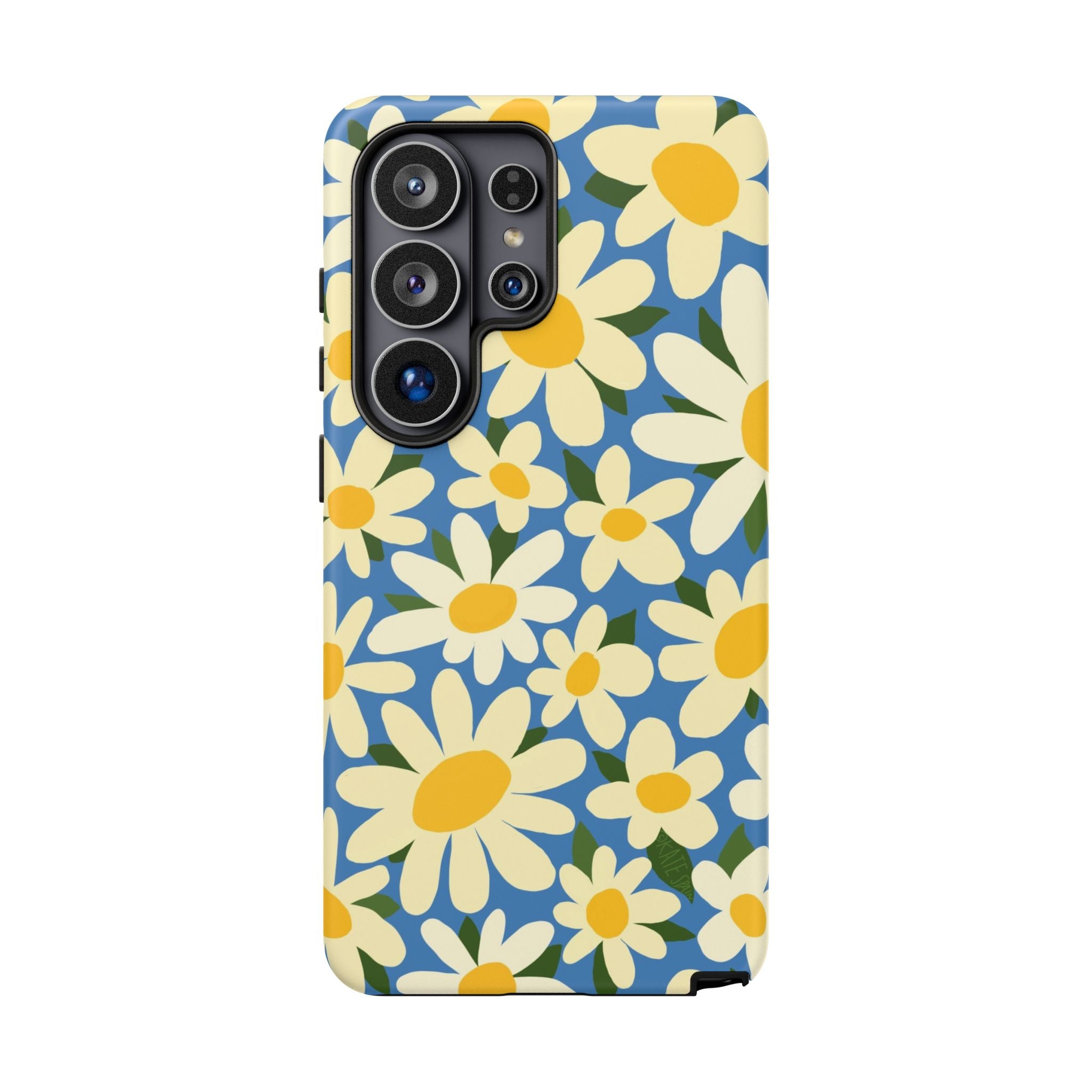 Luxury Shasta Samsung Galaxy S26 Ultra Case – Matte | blue, yellow, white daisy floral print