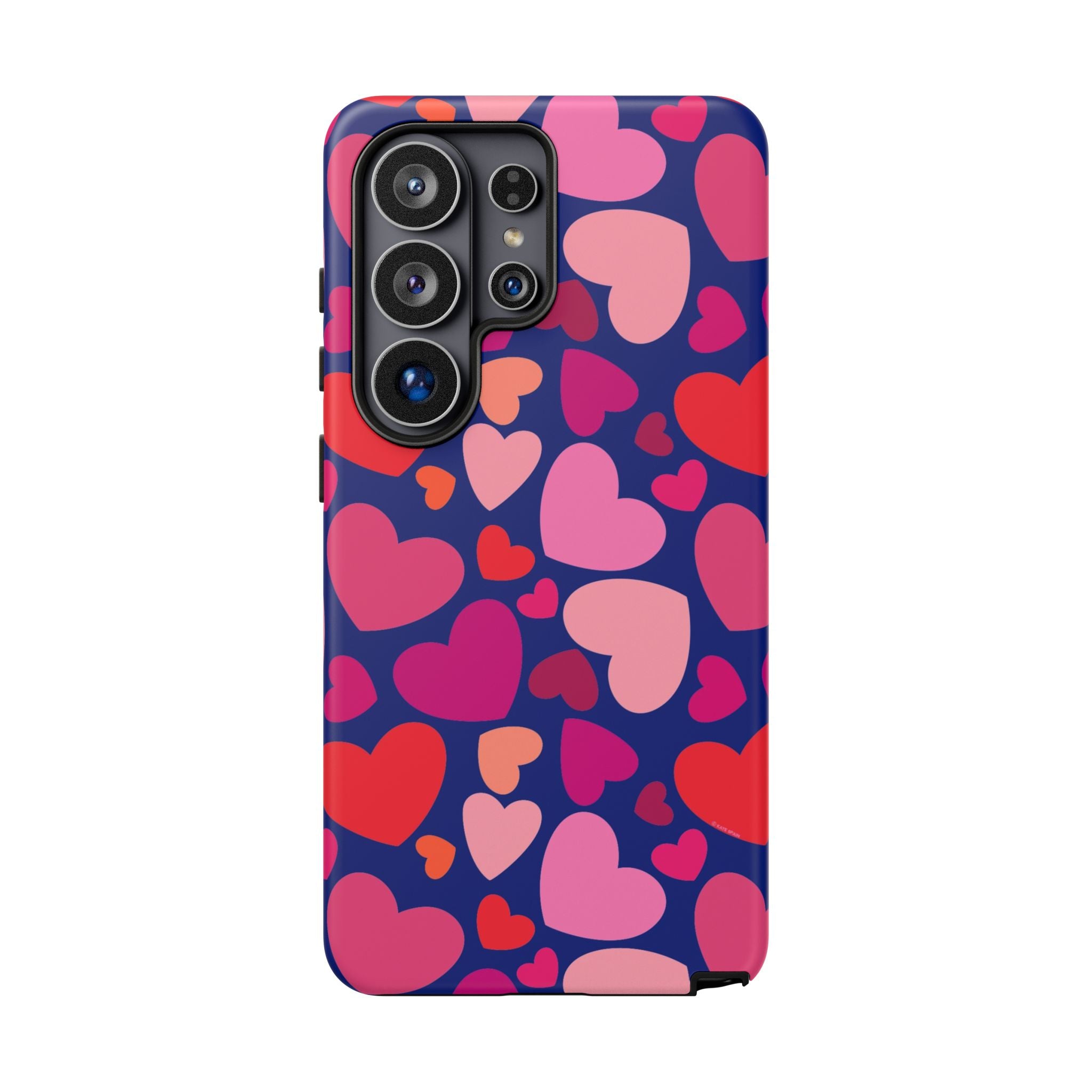 Hearts Samsung Galaxy S26 Ultra Case – Matte | navy, pink, blush, red heart print
