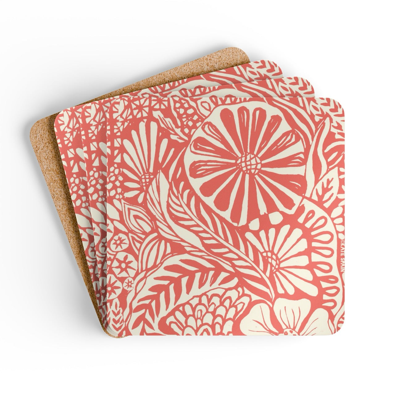 Tropica Multicolor Cork Coaster Set