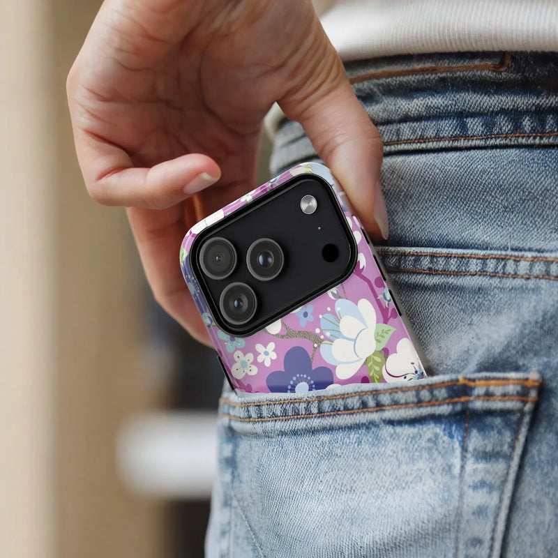 Purple Cherry Blossom iPhone Case lifestyle