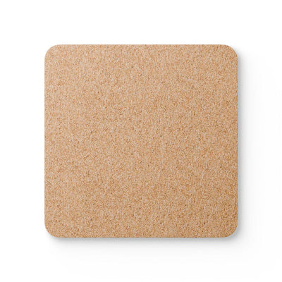 Square cork coaster on a white background