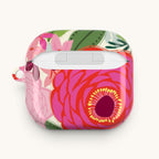 Floriori Bloomerie Fuchsia AirPods Pro case with bold pink floral print and glossy finish.