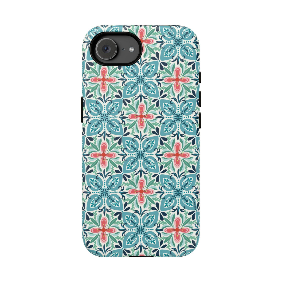 Stonecrop Tough iPhone 16e Case – Matte | sage, cream, blush botanical succulent print