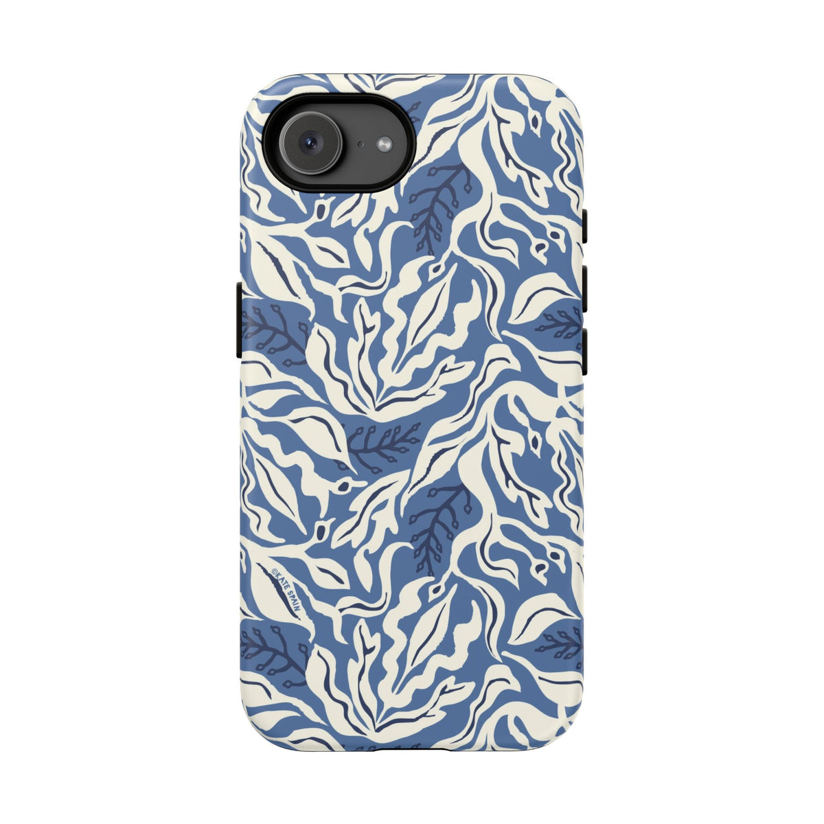 Ocean Tides Tough iPhone 16e Case – Matte | blue and white tidal bed ocean print