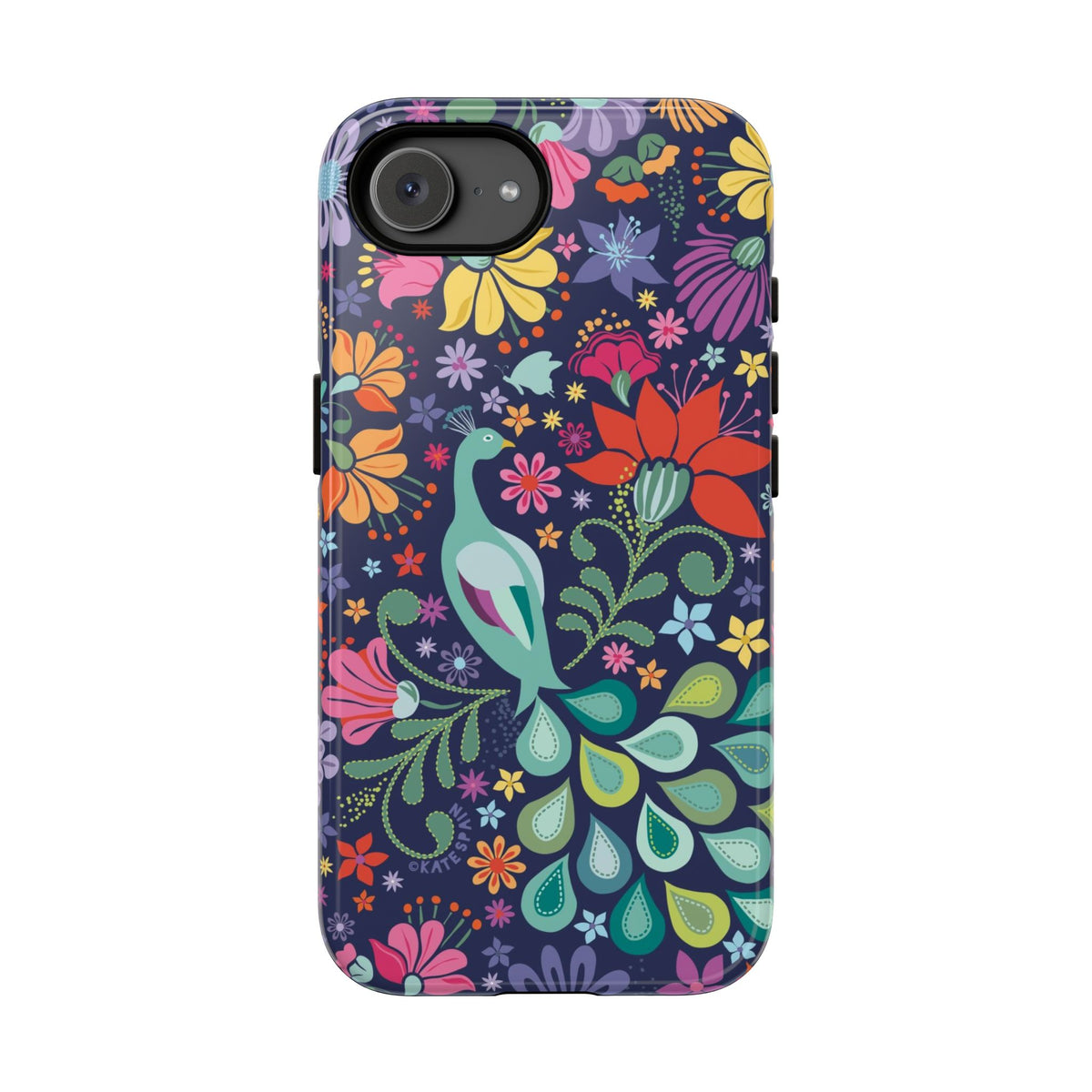 Peacock Sanctuary Navy iPhone Case