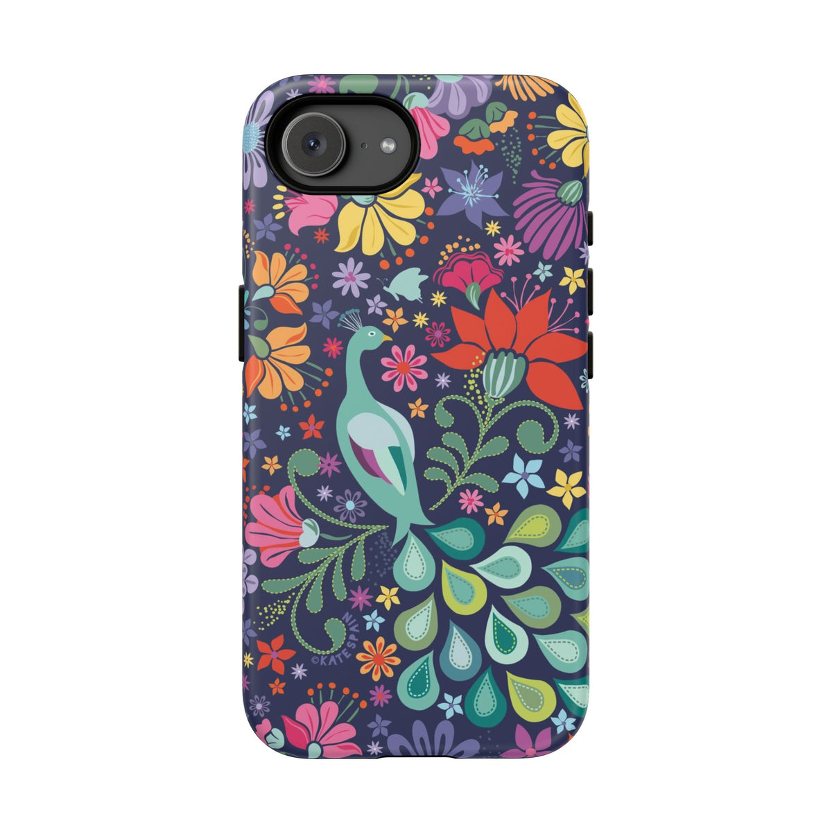 Peacock Sanctuary Navy iPhone Case