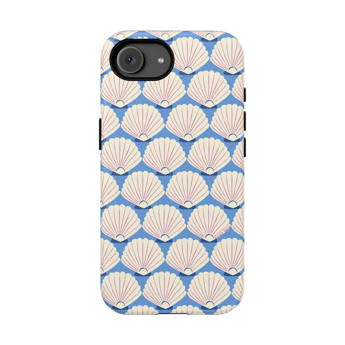 Seashells Tough iPhone 17e Case – Matte | periwinkle, cream, blush scallop shell print