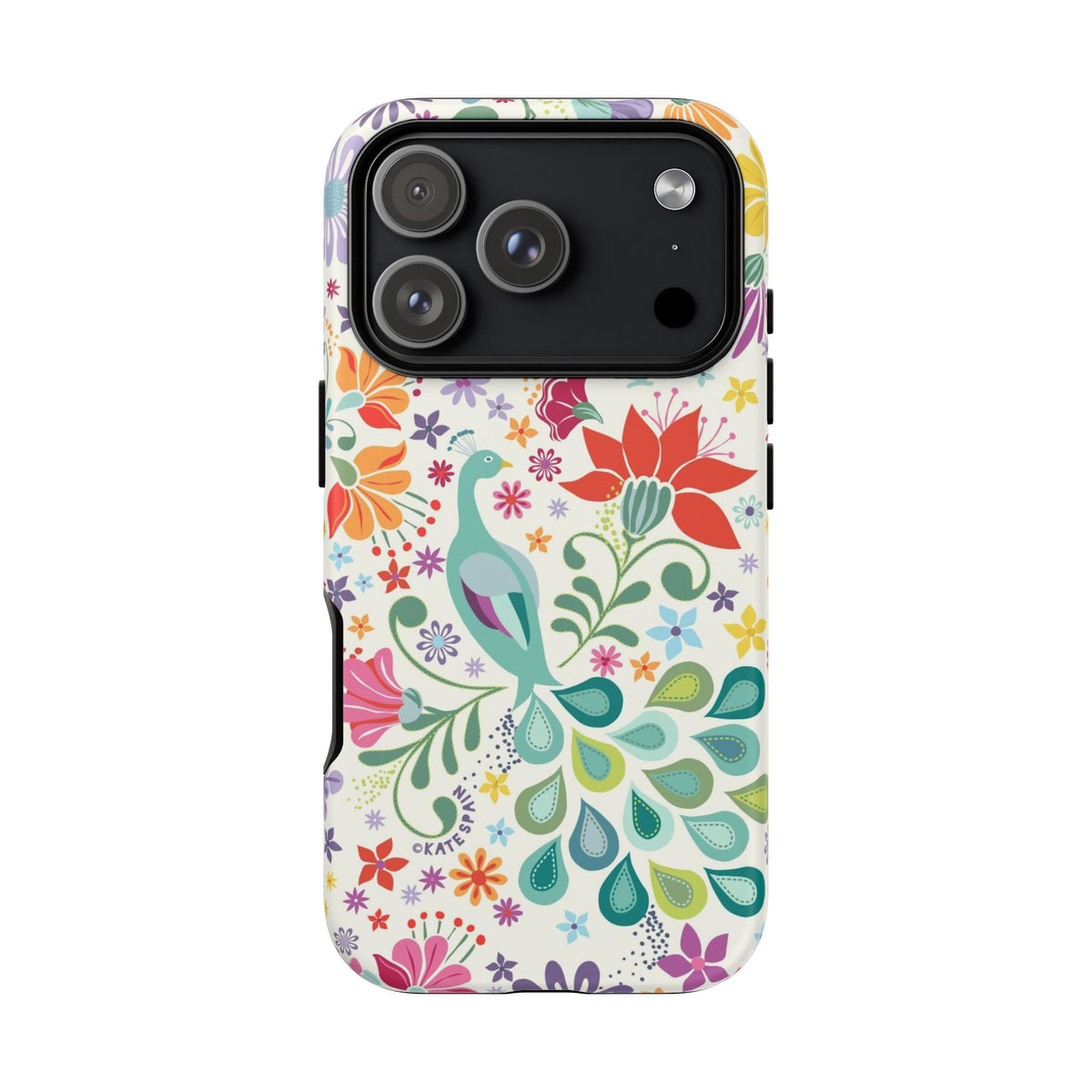 Peacock Sanctuary Ivory iPhone Case