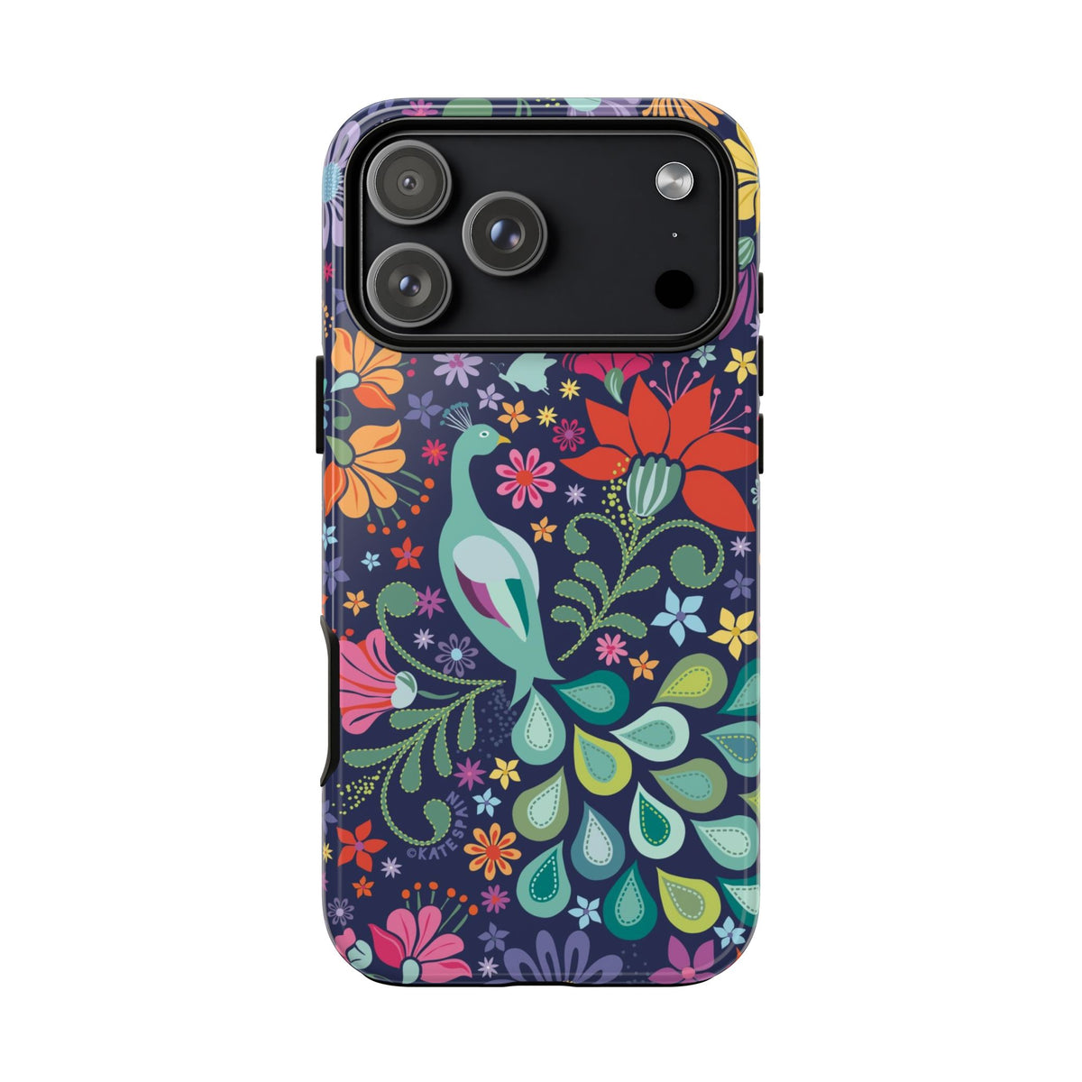 Peacock Sanctuary Navy iPhone Case