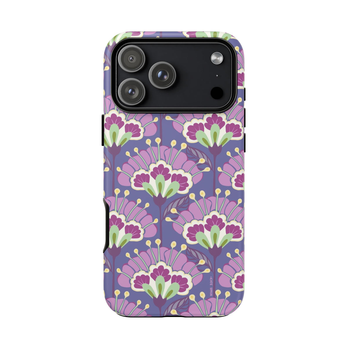 Lantern Flower Blue Violet Tough iPhone 18 Pro Max Case – Matte | periwinkle, purple, mauve, sage botanical lantern floral print