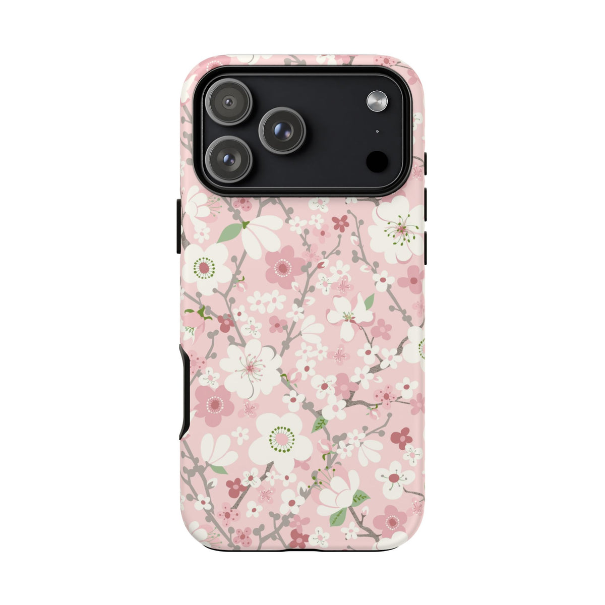 Luxury Pink Cherry Blossom Tough iPhone 18 Pro Max Case – Matte | light pink, white, cherry blossom floral print