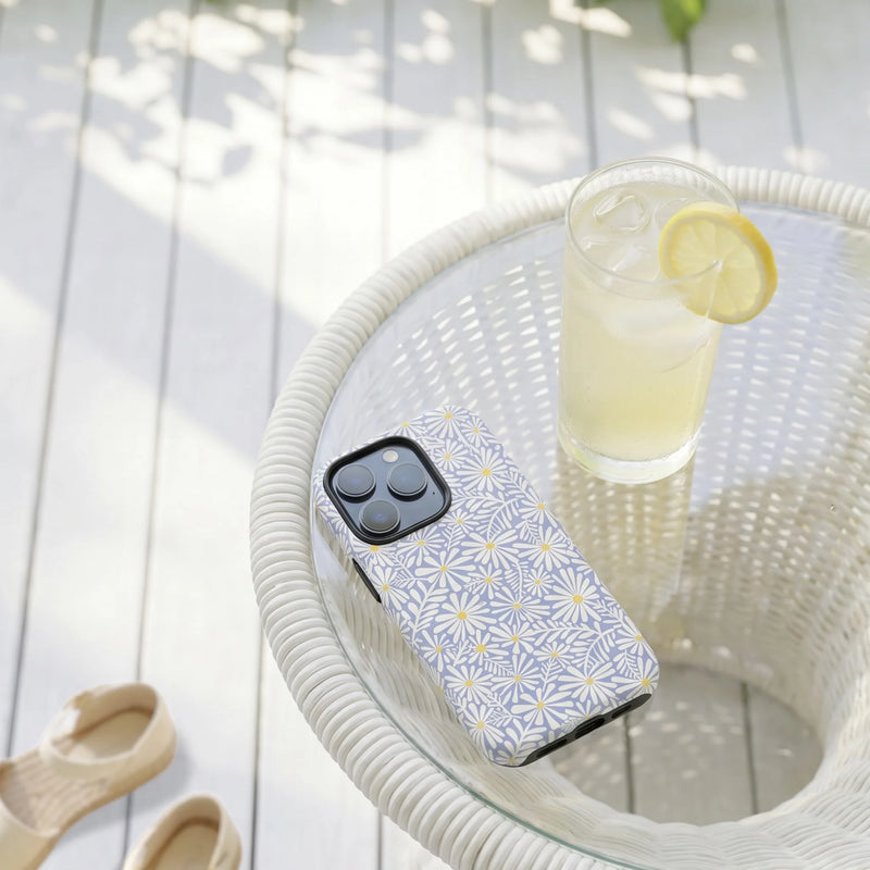 Montauk Daisy Cottage Blue MagSafe iPhone Case lifestyle