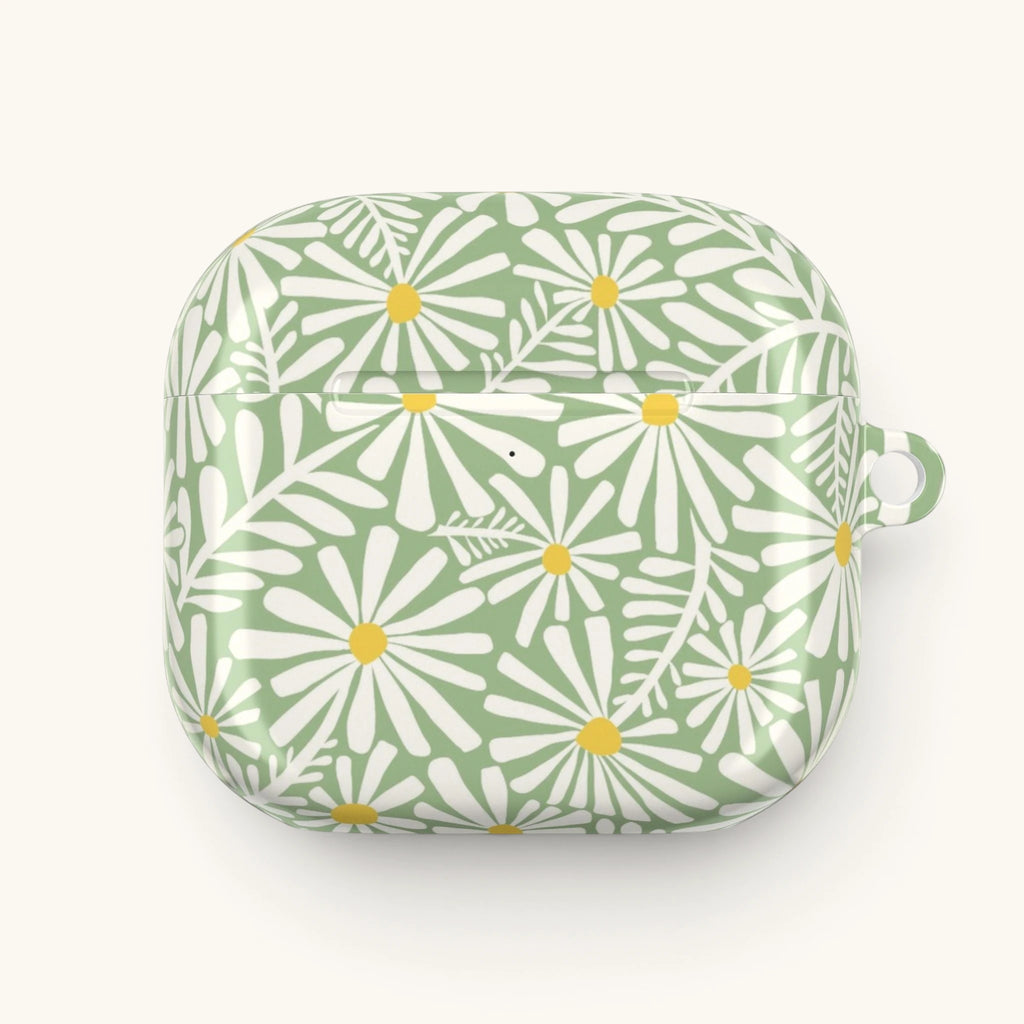 Montauk Daisy Meadow Green AirPods Case