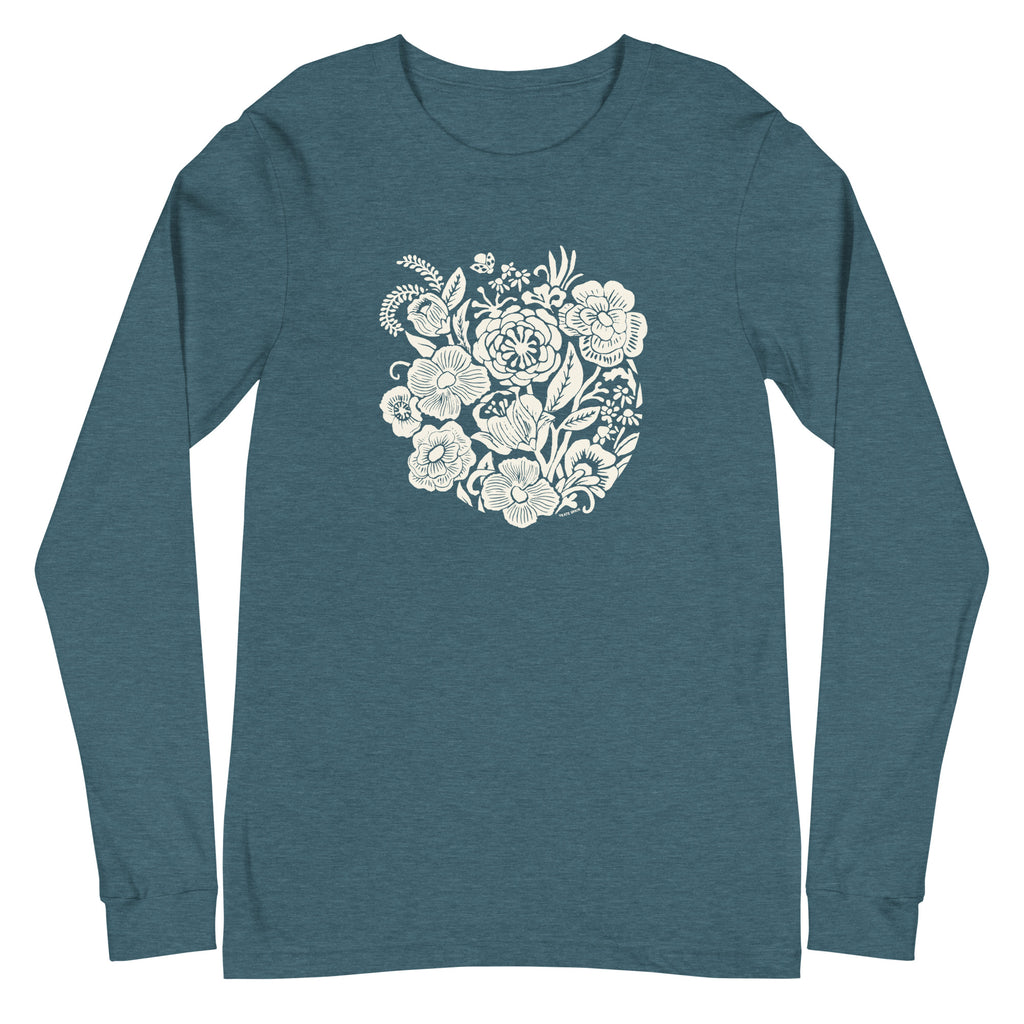 Meadowsweet Long Sleeve T-Shirt Heather Deep Teal