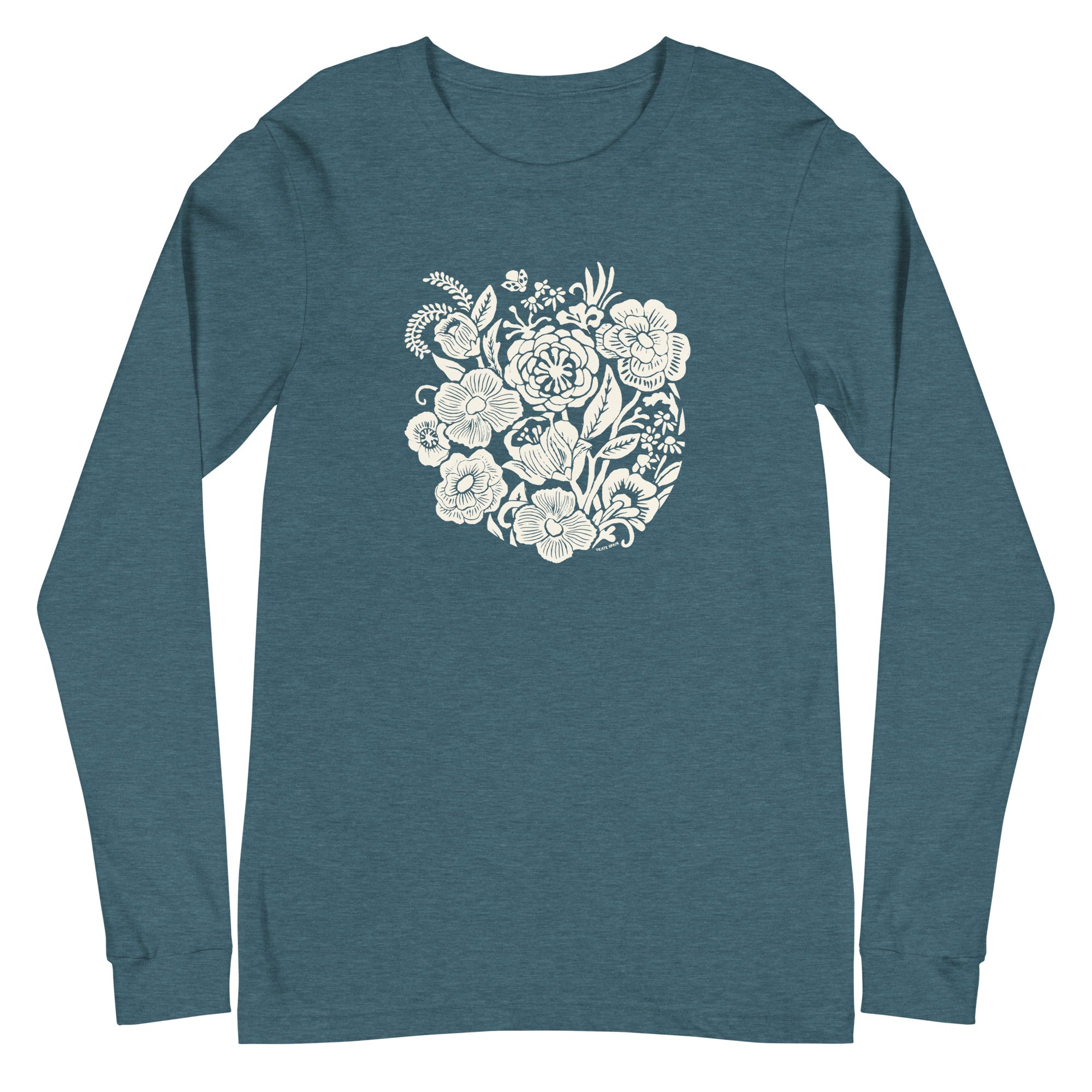 Meadowsweet Long Sleeve T-Shirt Heather Deep Teal