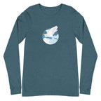 Fly Great Egret Long Sleeve T-Shirt Heather Deep Teal